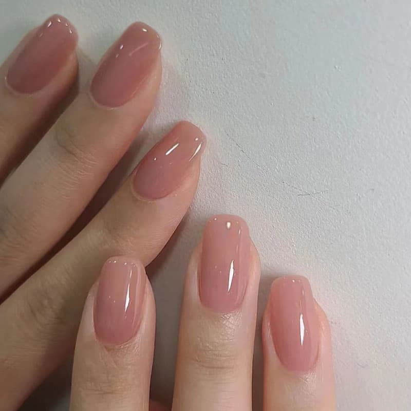 Glossy Nude Pink Press-On Nails by Winails