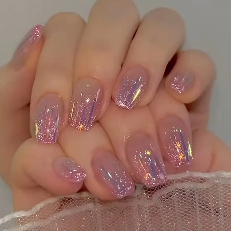 Aurora Meteor Glitter Press-On Nails by Winails