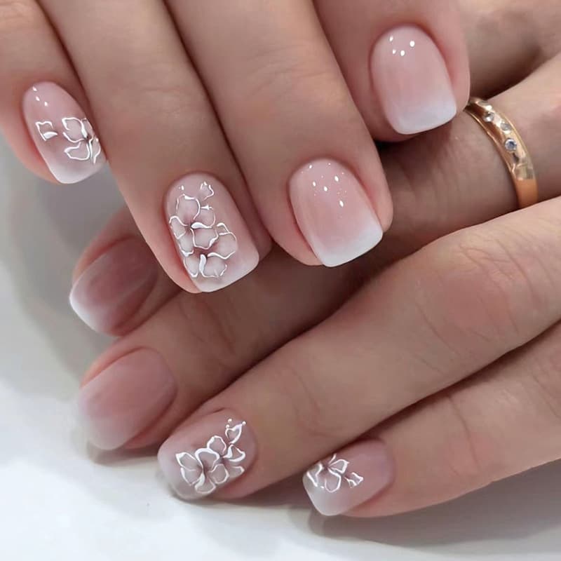 Floral Ombre Press-On Nails by Winails